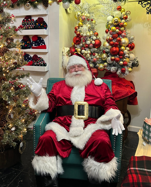 Santa Joe visiting Classic Florist Bridgeport Tx 