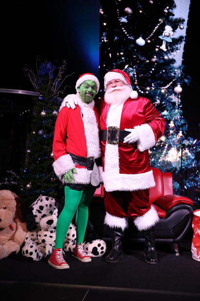 Santa Joe with The Grinch, at Hope from Heaven Christmas event